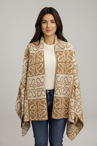 Sebir Moda Patterned Double Sided Knitwear Shawl