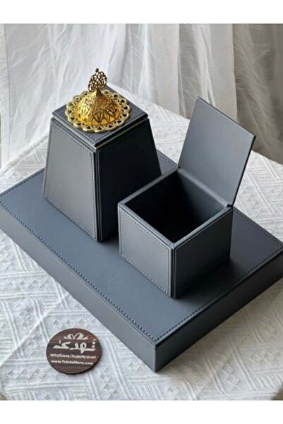 GENERAL مجموعة مبخرة العروس الجلدية باللون الرمادي