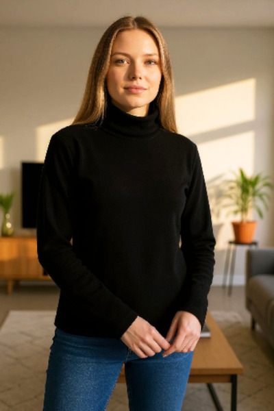 Star Fashion Bluza dama vatuita, material striat, tetra, cu guler pe gat