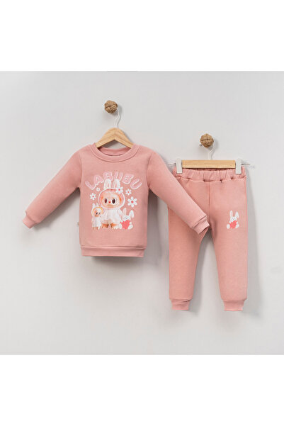 NEU KIDS Labubu Printed Girls' Top and Bottom Set