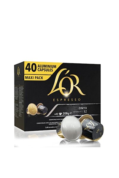 L'OR Onyx coffee capsules, 40 aluminium capsules, intense coffee, 200 g