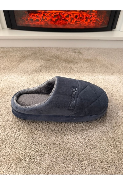 PASSIONE Men's Fluffy Sole Very Soft and Lightweight Wool Inside Plush House Slippers