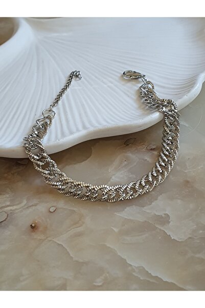 by Natalie Çelik kararmaz bileklik ince kollara uygun bileklik gümüş renk