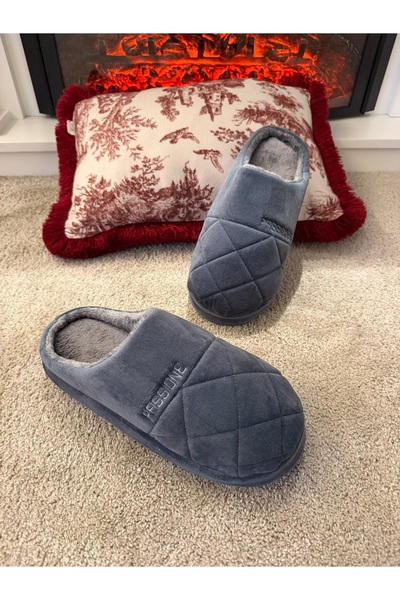 PASSIONE Men's Fluffy Sole Very Soft and Lightweight Wool Inside Plush House Slippers