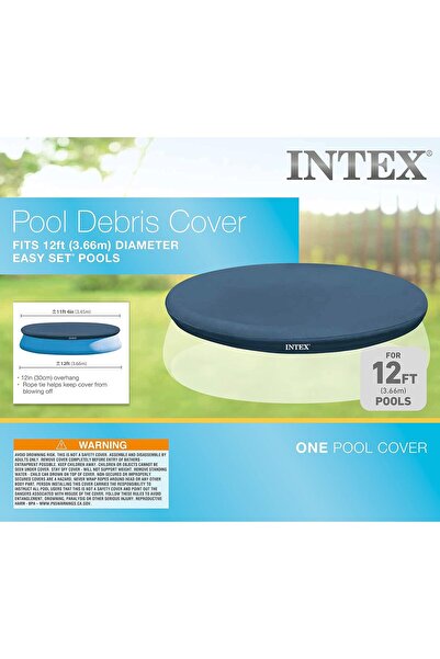 Intex غطاء حوض سباحة دائري سهل التركيب بطول 12 قدمًا