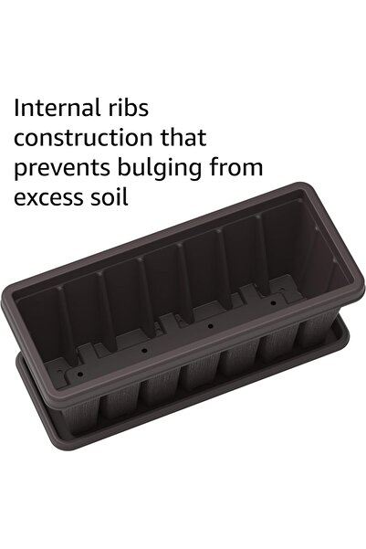 Cosmoplast 24" Cedar Wood-Effect Rectangular Planter with Tray, Multiple Colors