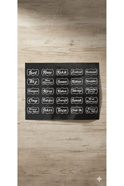 EBA HOME 25 adet Baharat etiketi kavanoz Stickeri suya dayanıklı