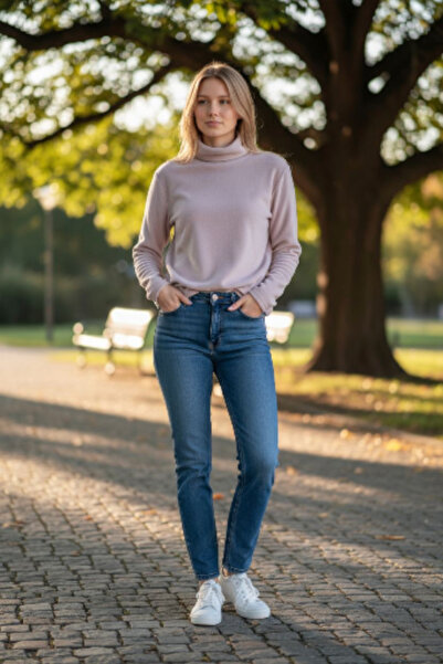 Star Fashion Women's padded blouse, striped material, tetra, with collar