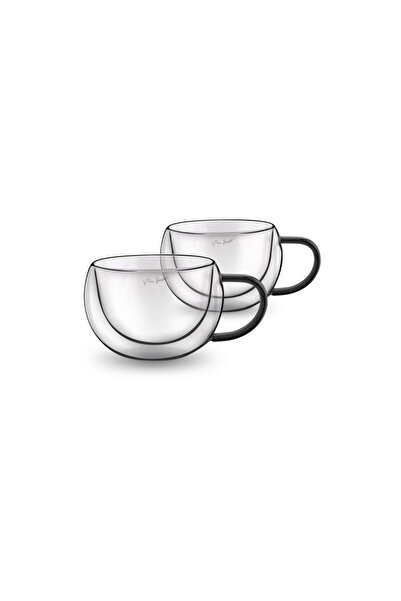 LAMART LT9114 Set of 2 cappuccino glasses Vaso, 270ml, black