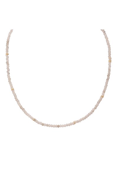 Glanzstücke München Edelsteinhalskette Kette Sterling Silber gelbgold Chalcedon weiß