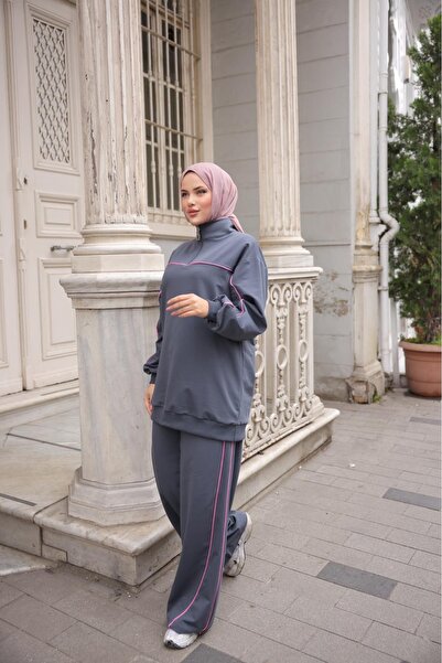 MİMİ Luxury Wear Hijab Tracksuit Set Double Set Zippered Collar