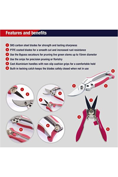 Generic Spear & Jackson Colors Secateurs and Snips Set