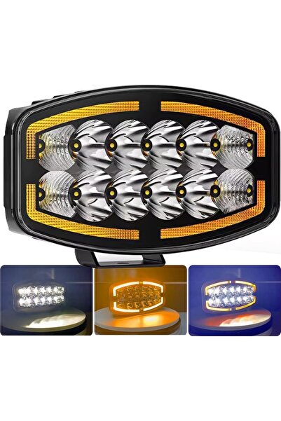 ASTRA LED 10'' Beyaz Turuncu LED Spot Projektör + Drl Tır Kamyon Off Road 12-...