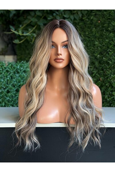 Fenomen Peruk Kahve Sarı Röfleli 1. Kalite Vip Peruk Model