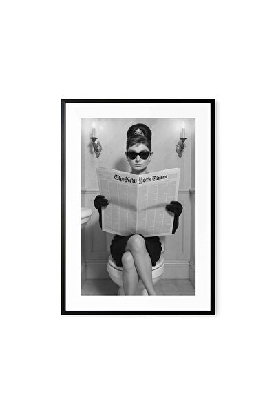 512 STORE Vintage Artist Audrey Hepburn Black/White Çerçevesiz Kuşe Kağıt Poster Ev Dekor Tasarım