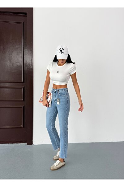 MEECY Women's Jean High Waist Boyfit Stretch Fabric Stretchy Denim Pants