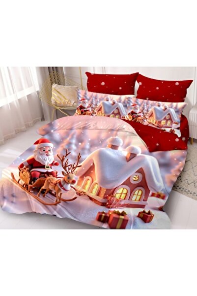 Super Elegant Pucioasa Cotton Bedding Set 6-Piece for 2 (Fitted Sheet 180x200, Duvet 200x230) Santa's House