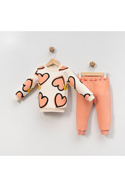 NEU KIDS Heart Printed Girl's Bottom Top Set