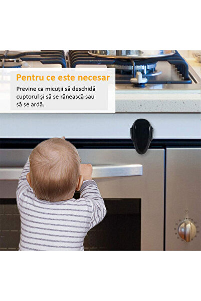 bebeLOGIC Blocator pentru cuptor sau mașină de spălat vase pentru copii, adeziv 3M, negru, bebeLOGIC ™