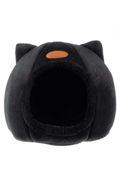 OEM Soft and fluffy cat bed with waterproof pillow, house shape with ears, 40x40x37 cm