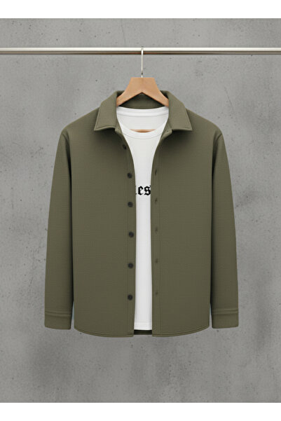 viperkombin قميص صوف رجالي عادي للشتاء