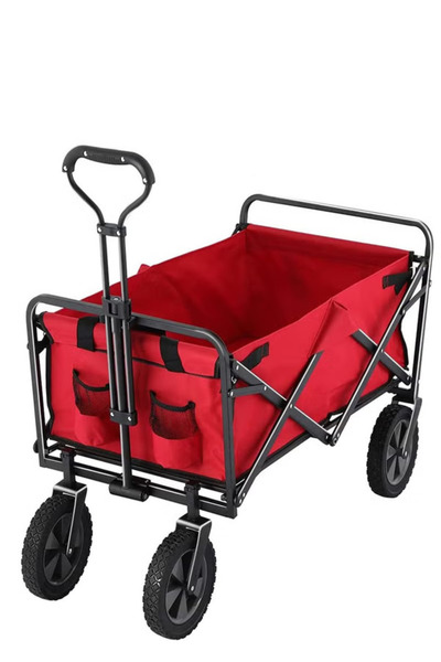 Miskat Trading Folding Garden Trolley Cart - Collapsible Outdoor Utility Wagon (Blue)