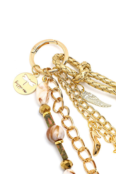 Derimod Women's Gold Chain Detailed Beaded Metal Charm 000A2D471014