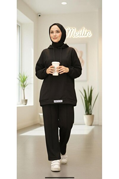 Gioni Μαύρο κοστούμι Hijab με δύο κλωστές με ετικέτα στο μπροστινό μέρος