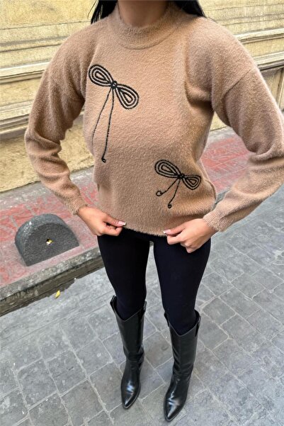 WeShaya Pulover cu panglică de nurcă