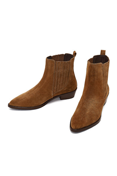 Derimod Women's Mink Suede Leather Chelsea Boots 25Wfd163610