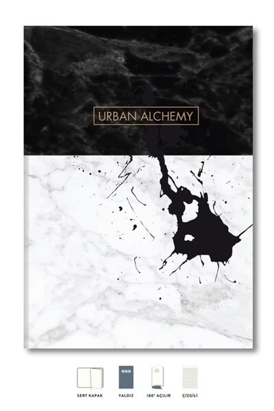 Hype Store دفتر رخام لو كولور مسطر باللون الأسود مقاس 17 × 24 سم