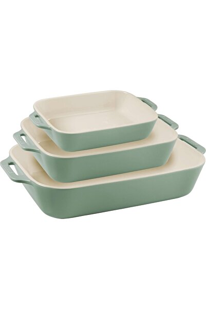 E&D Collection Ceramique Fırın Seti 3-parça Okaliptus