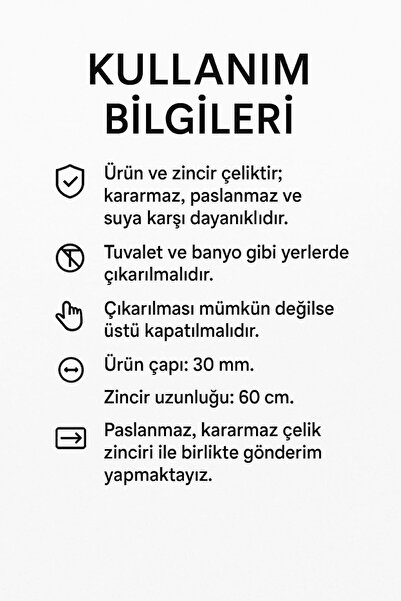 Genel Markalar Altın Renk Hilye-i Şerif Yazılı Paslanmaz Kararmaz Çelik Kolye Çelik Zincir (Unisex)