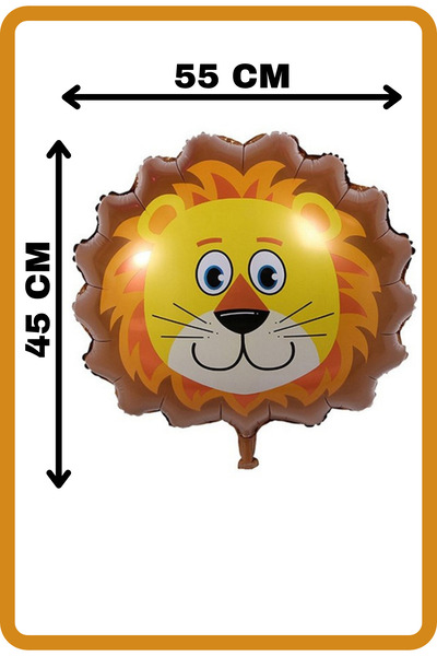 FESTİLO بالون فويل على شكل حيوانات لطيفة، أسد السفاري، مقاس 45×55 سم، مناسب ل...