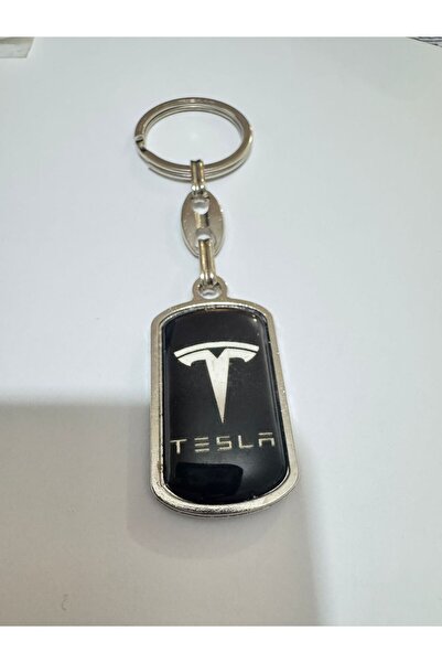 Herşey Nota Tesla Model Metal Keychain – Black Color Unisex Car Keychain, Stylish Design