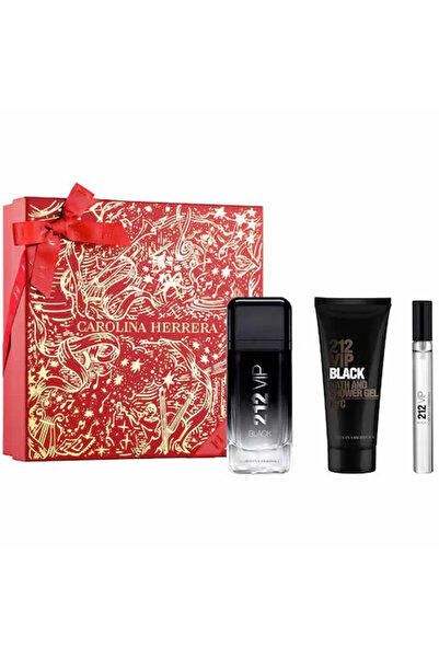 Carolina Herrera 212 Vip Black Men Eau De Parfum Spray 100ml Set 3 bucăți