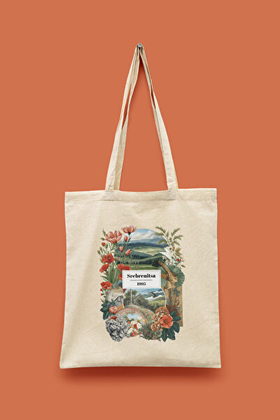 Bi Dünya Haber Σειρά Collage - Σειρά Srebrenitsa City Tote Bag με τύπωμα υφασ...