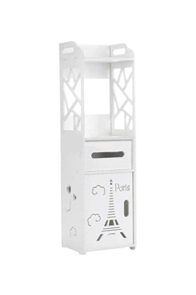 Miskat Trading Bathroom Storage Floor Corner Cabinet Free Standing Shelf Toilet Cupboard White 22*20*80cm