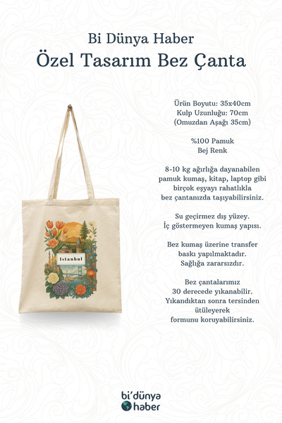 Bi Dünya Haber Collage Series - Istanbul City Series Tote Bag B Printed Cloth Bag