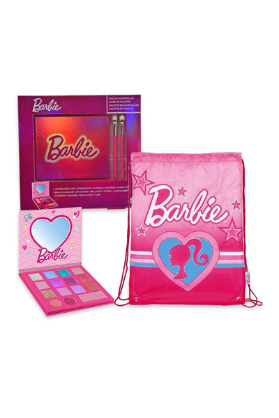 CARTOON Barbie Niños Set Sombra De Ojos y Brillo De Labios 1un
