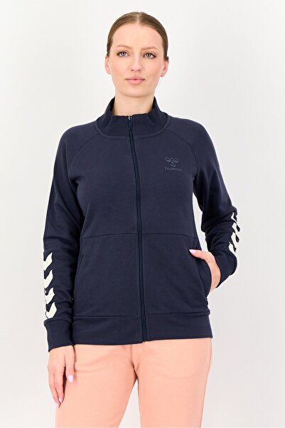 hummel Women Sportswear Fit Long Sleeve Outdoor Sweatshirt, Navy