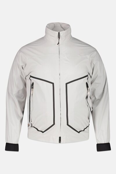 Timberland Men Brand Logo Windbreaker Jacket, Pale Grey