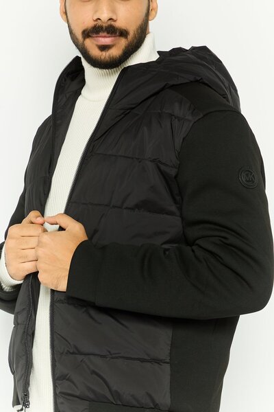 Michael Kors Men Brand Logo Hooded Puffer Jacket, Black