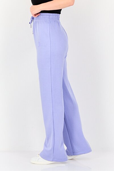 Juicy Couture Women Regular Fit Brand Logo Straight Leg Pants, Lavender