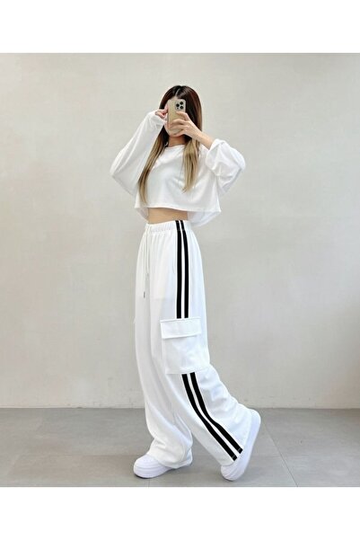Lucky Line Wide Leg Sweatpants – Lycra, High Waist, Comfortable and Fashionab...