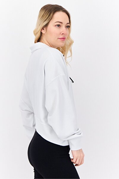 Reebok Women Sportswear Fit Long Sleeves Outdoor Mid Layer Sweatshirt, Off White