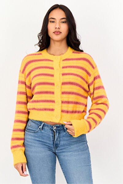 Levi's Women Round Neck Stripe Cardigan, Multicolor