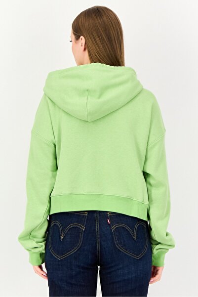 NIA Women Plain Long Sleeve Hoodie, Green