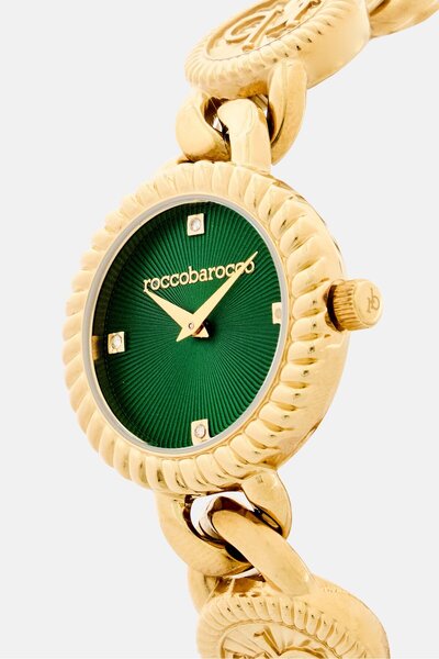 Roccobarocco Women RB5045L04M Stainless Steel Analog Watch 30 mm, Gold