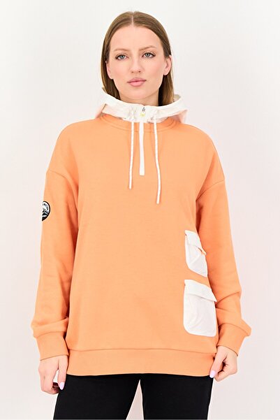 Giordano G-Motion Women Sportswear Fit Long Sleeves Outdoor Hoodie, Orange